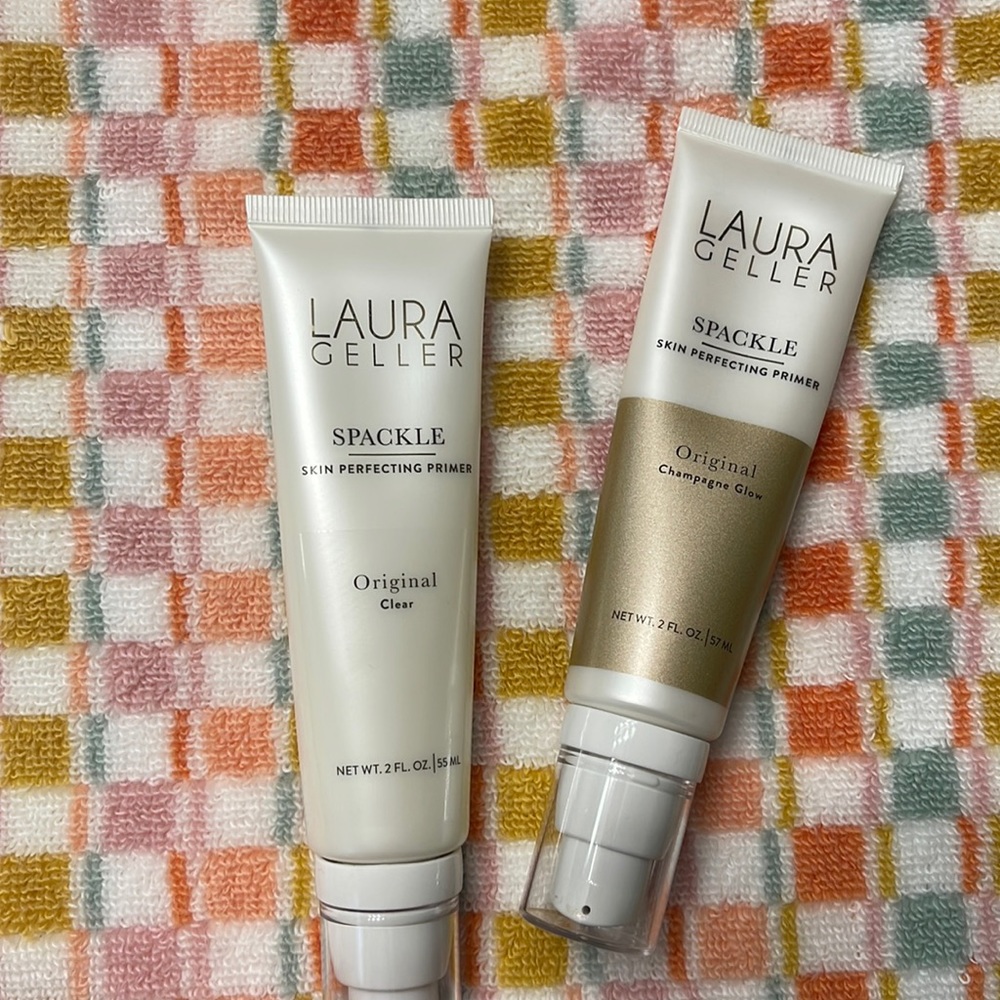 Laura Geller spackle original and champagne glow makeup primer.